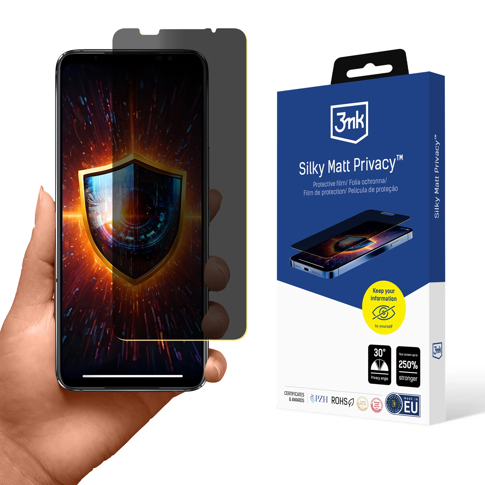 Folia privatizuojanti prie Asus ROG Phone 6/6 Pro/6D/6D Ultimate - 3mk Silky Matt Privacy